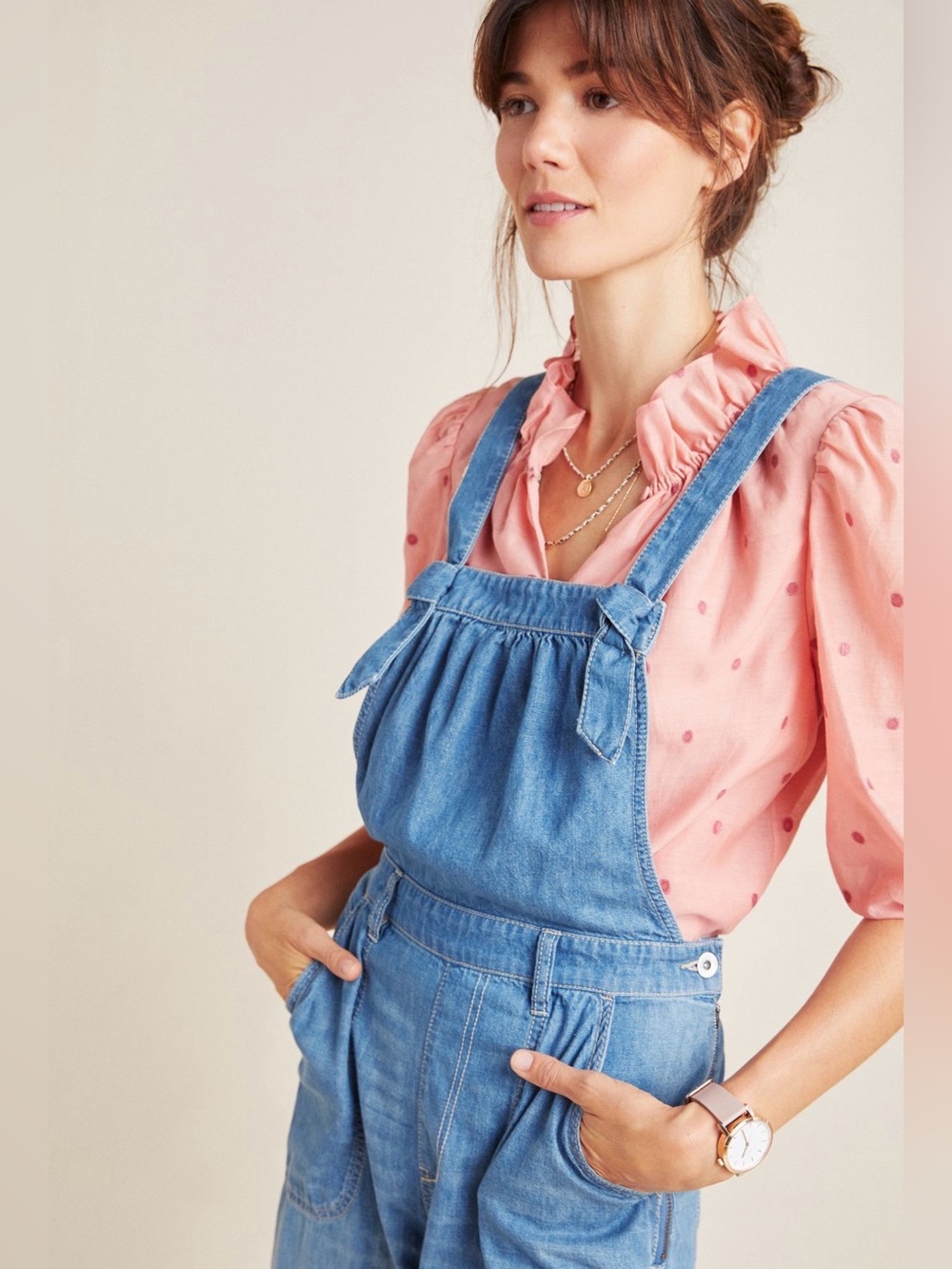 Pilcro for Anthropologie Wide-Leg Denim Jumpsuit in Indigo, sz 28 - Picture 3 of 15